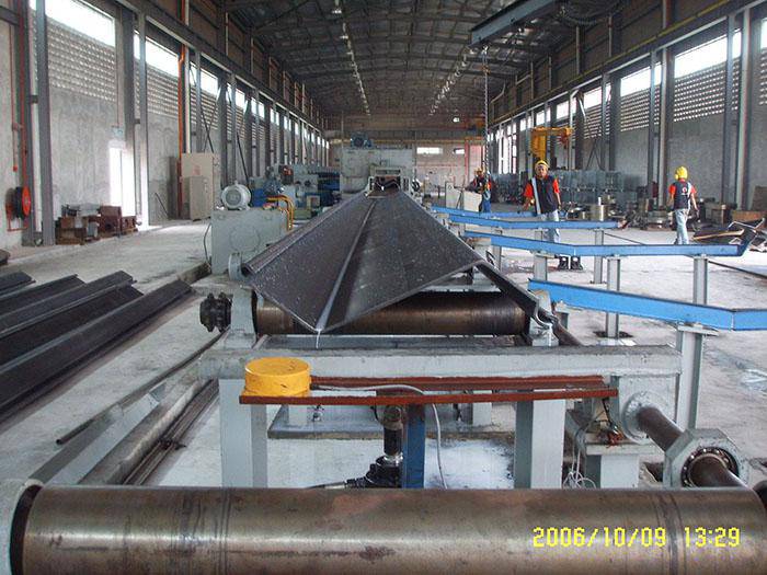 Steel pillar rolling mill line